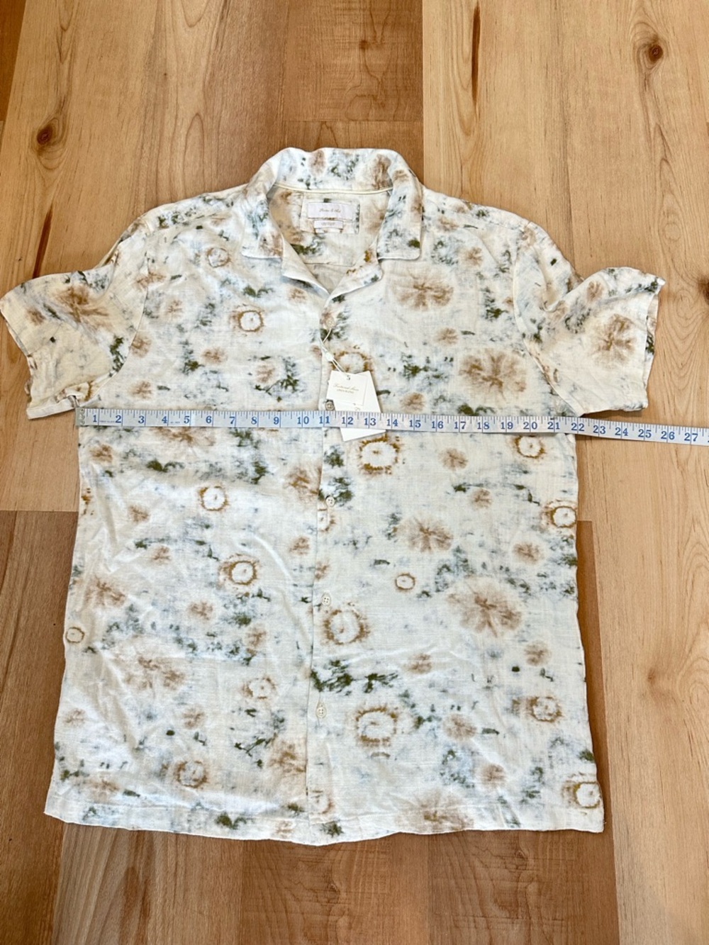 New Porter &Ash Linen Blend Floral Botton Down Shirt Men's L - Picture 3 of 14